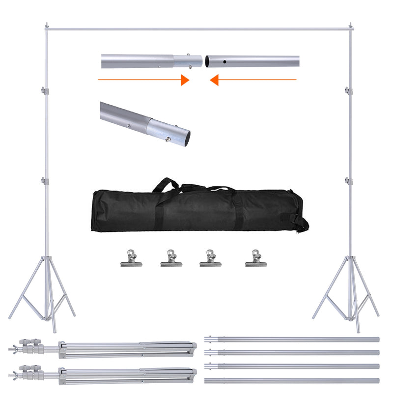 Adjustable Photo Backdrop Stand – 5 to 10 Feet with Bag