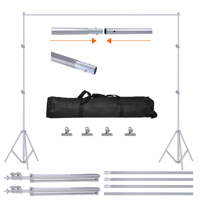 Adjustable Photo Backdrop Stand – 5 to 10 Feet with Bag
