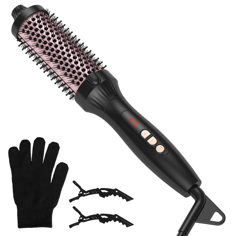 3-in-1 Thermal Brush - Straightener, Curler, and Comb with 10 Temperature Settings