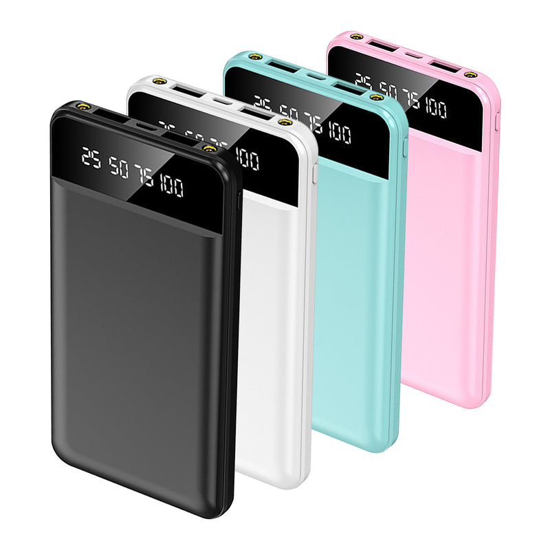 10000mAh Power Bank – Ultra-thin with 2 USB Ports and LED Flashlight