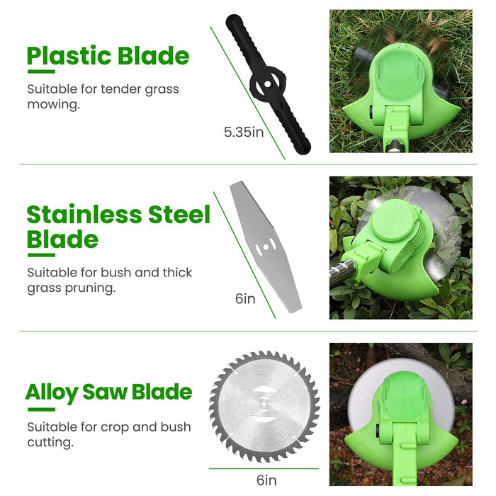 Cordless Electric Lawn Mower – 300W with Batteries and Blades
