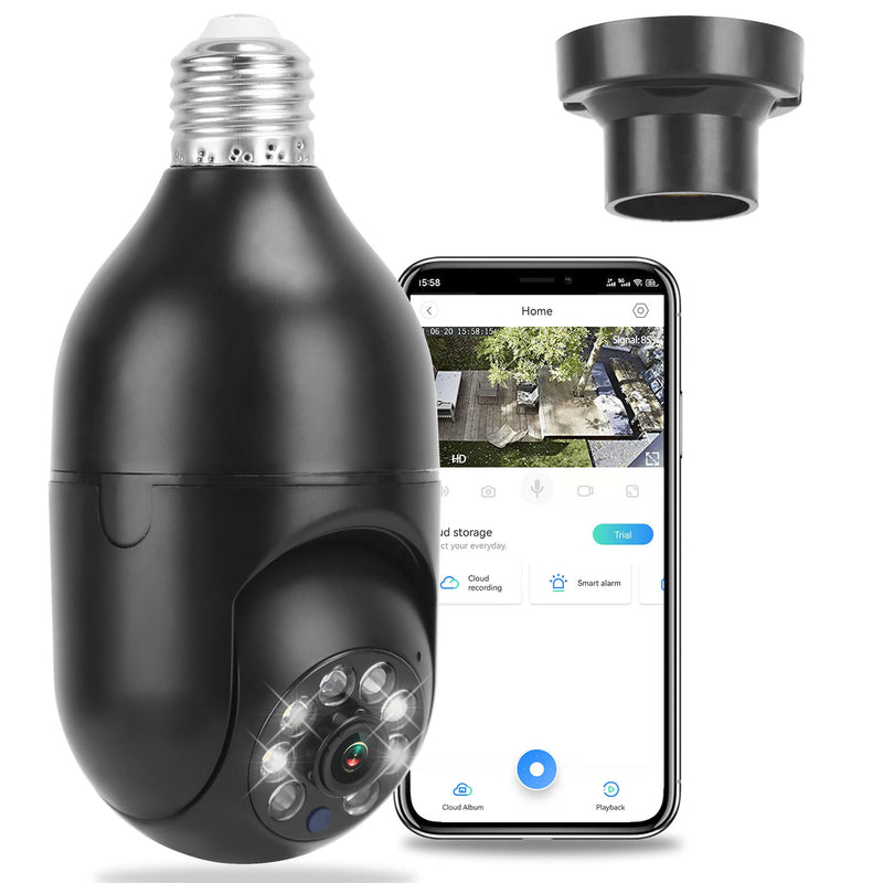 Light Bulb Security Camera - Full HD 1080P with Night Vision and Microphone