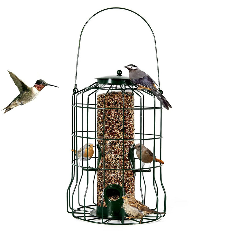 Squirrel-Resistant Metal Bird Feeder with 4 Ports