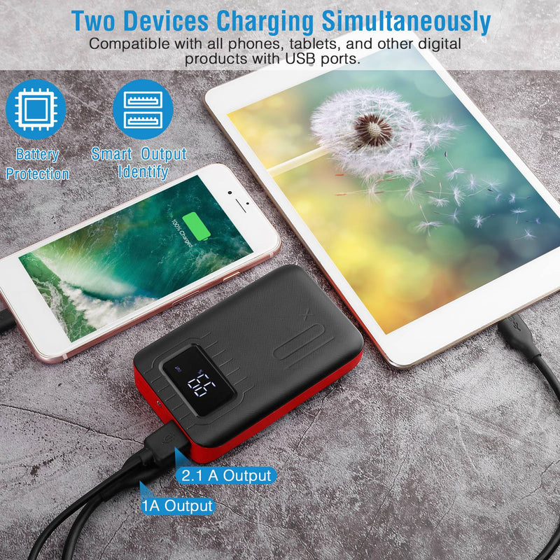 Universal Portable Charger – Power Bank with LCD Display and LED Flashlight