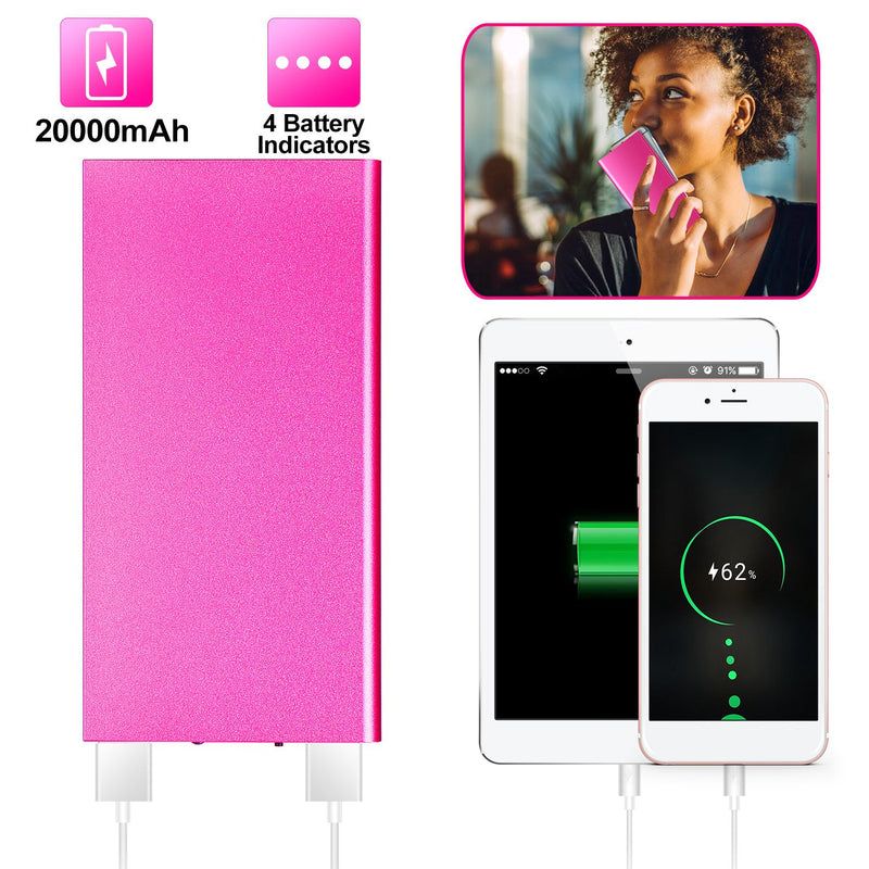 20000 mAh Portable Charger – Ultra-light Power Bank with 2 USB Ports