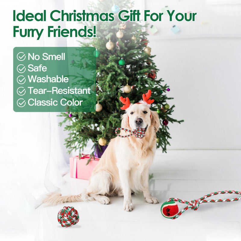 Christmas Puppy Chew Toys - 5 Pieces