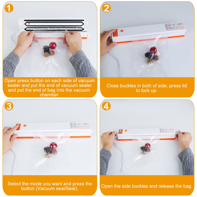 Food Vacuum Sealer Machine – Compact, Electric, and with 10 Bags Included