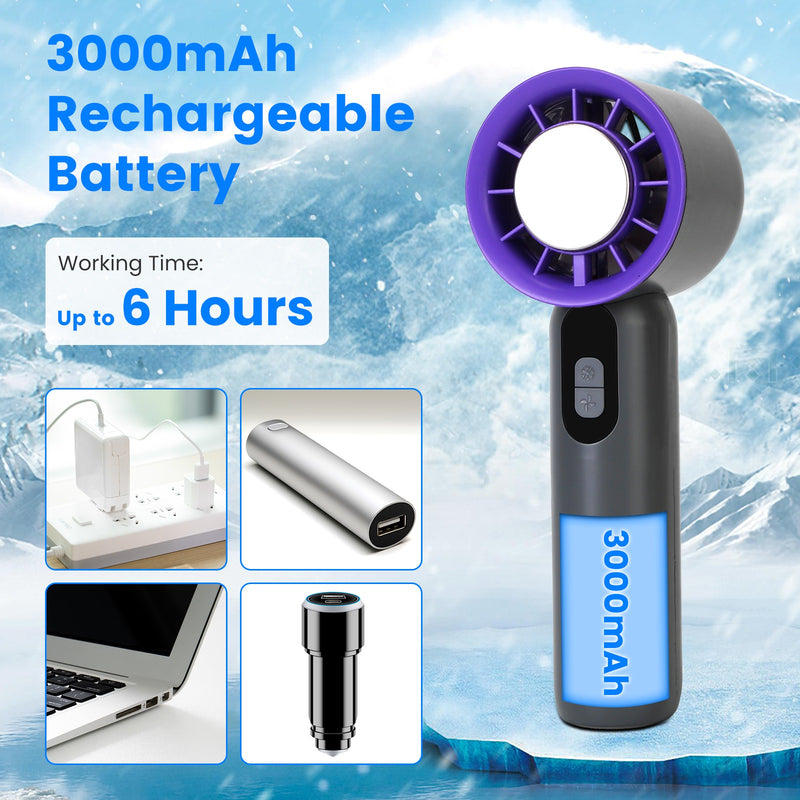 100-Speed Portable Fan – Ice Cooler with LCD Display