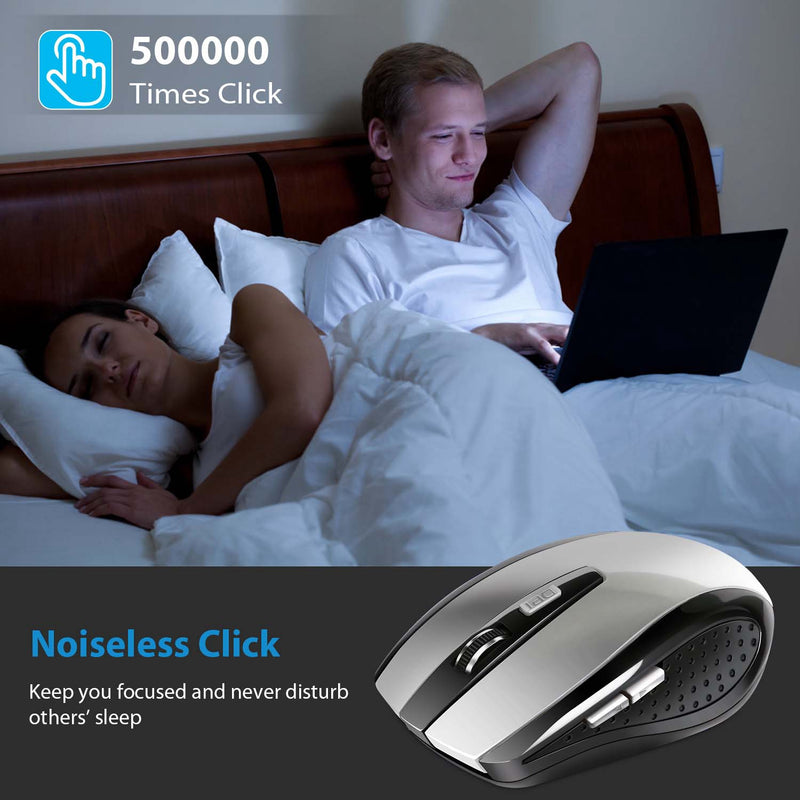 Wireless Optical Mouse - 6 Programmable Buttons for Computer and MacBook