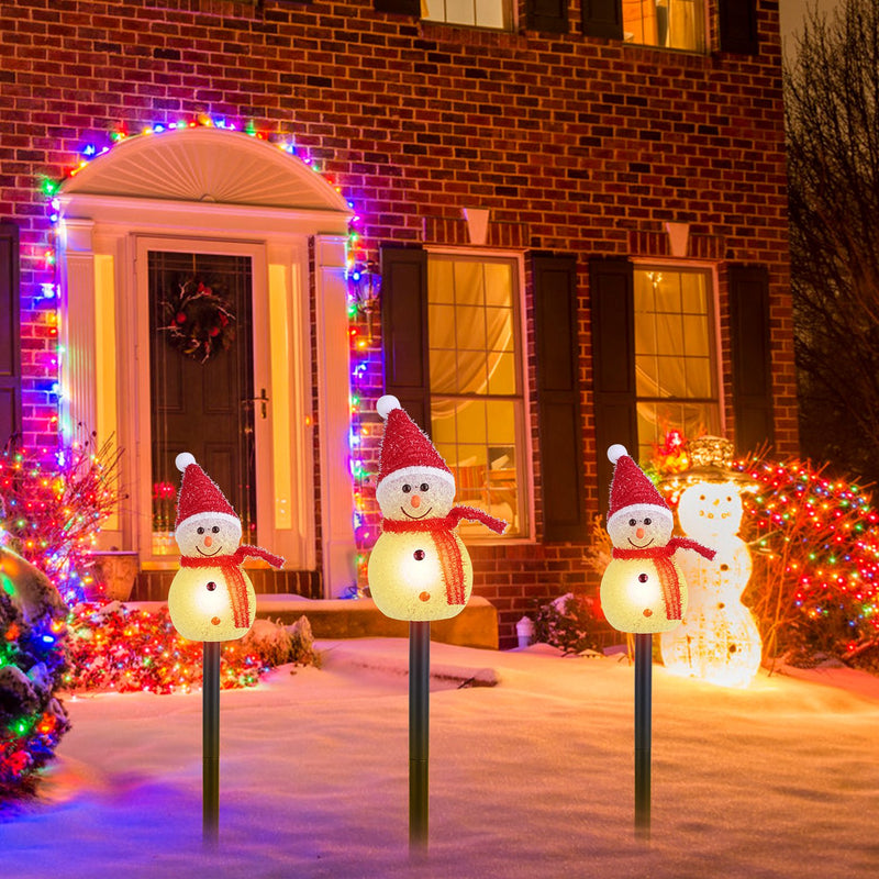 Solar Christmas Lights with Snowmen – IP55 Waterproof Outdoor Decoration