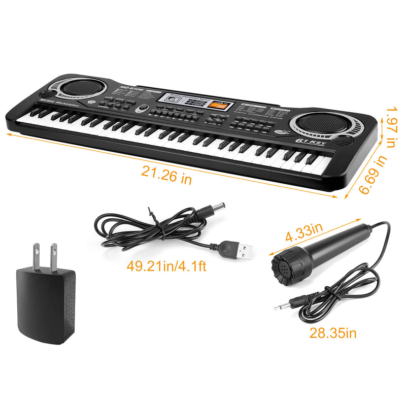 Digital Music Keyboard – 61 Keys for Children's Learning and Beginner Adults