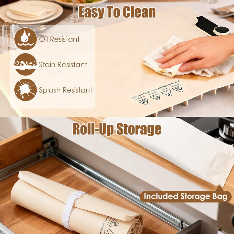 Electric Food Warmer Mat – Silicone 300W with 14 Levels and Timer