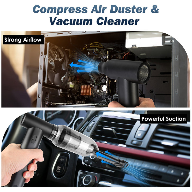 Vacuum and Electric Blower – Portable Compressed Air with Continuous Speed and Long-Lasting Battery