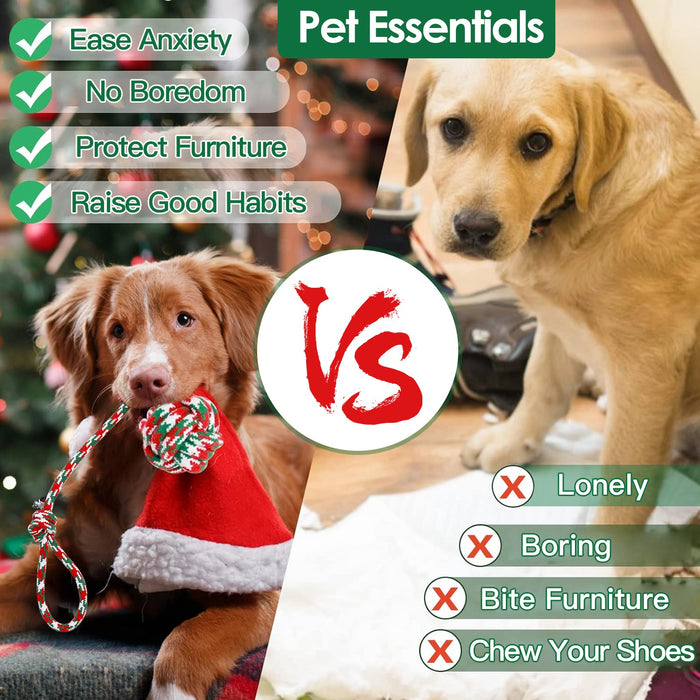 Christmas Puppy Chew Toys - 5 Pieces