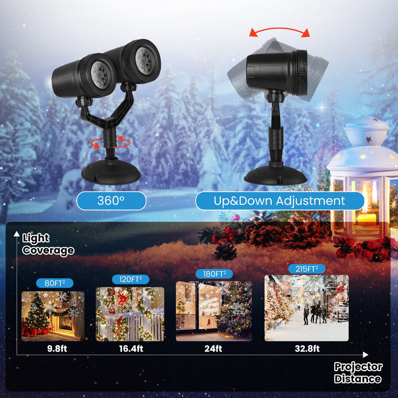 LED Snowflake Projector – Dual Adjustable Head IP44