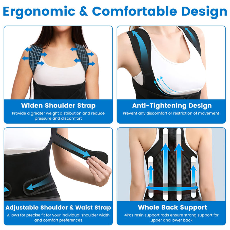 Unisex Posture Corrector - Upper Back Trainer with 3 Size Options