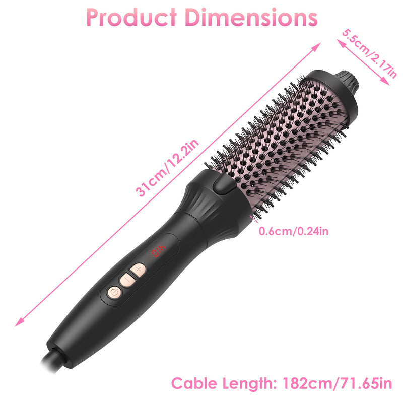 3-in-1 Thermal Brush - Straightener, Curler, and Comb with 10 Temperature Settings