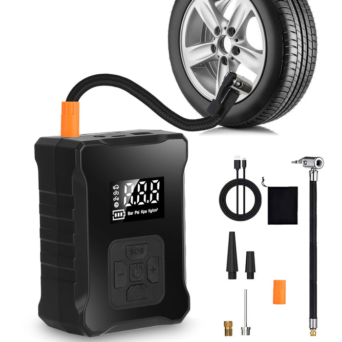 Digital Air Compressor 150PSI – Cordless Inflator with LED Light and Emergency Battery