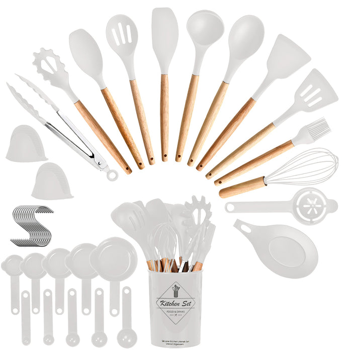 Complete Kitchen and Baking Utensil Set – 35 Pieces with Utensil Holder
