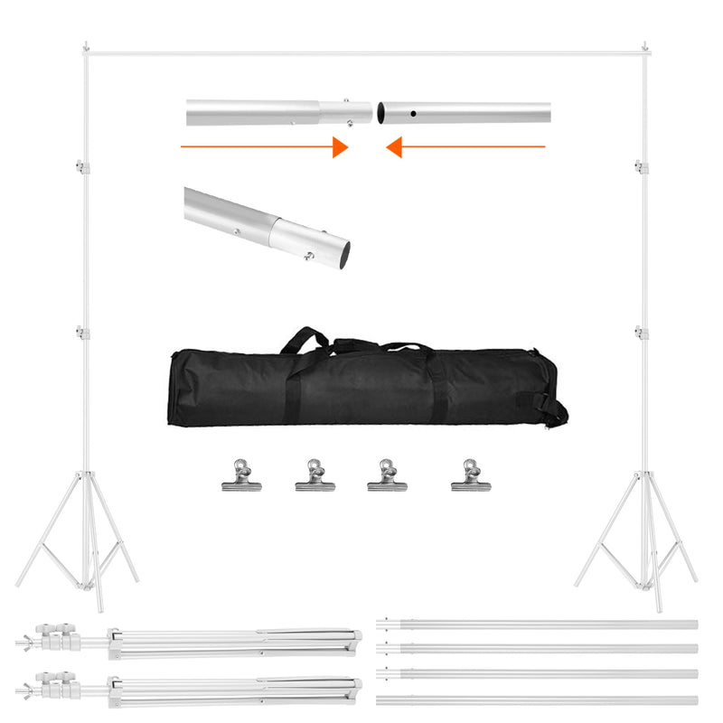 Adjustable Photo Backdrop Stand – 5 to 10 Feet with Bag