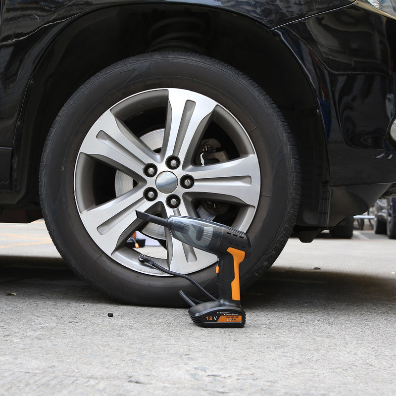 4-in-1 Cordless Car Vacuum Cleaner – With Tire Inflator and Digital Display