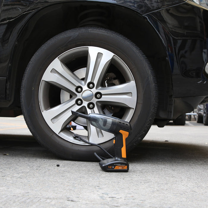 4-in-1 Cordless Car Vacuum Cleaner – With Tire Inflator and Digital Display
