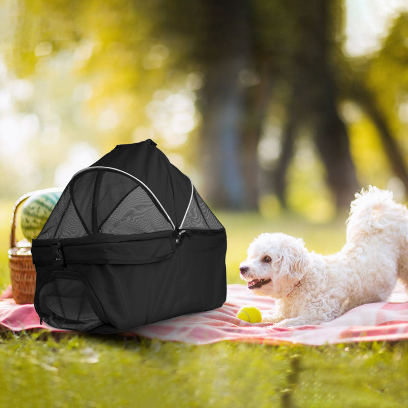 Pet Travel Stroller - With Removable Lining and 2 Compartments