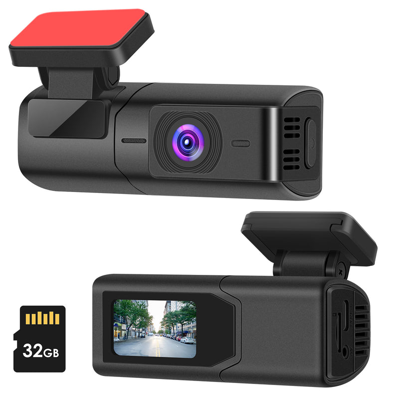 Front Car Camera – 2K HD with IPS Screen, Loop Recording, and 32GB Card