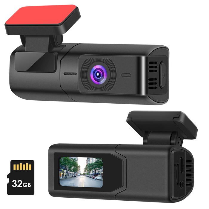 Front Car Camera – 2K HD with IPS Screen, Loop Recording, and 32GB Card