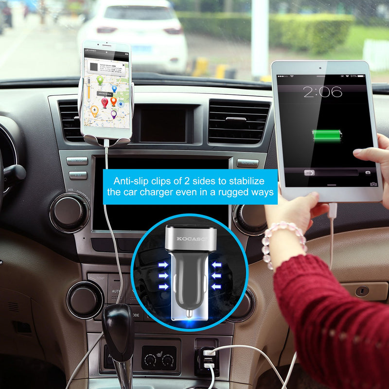 Car Charger 3 Ports – Compact, 30W for Phones and Tablets