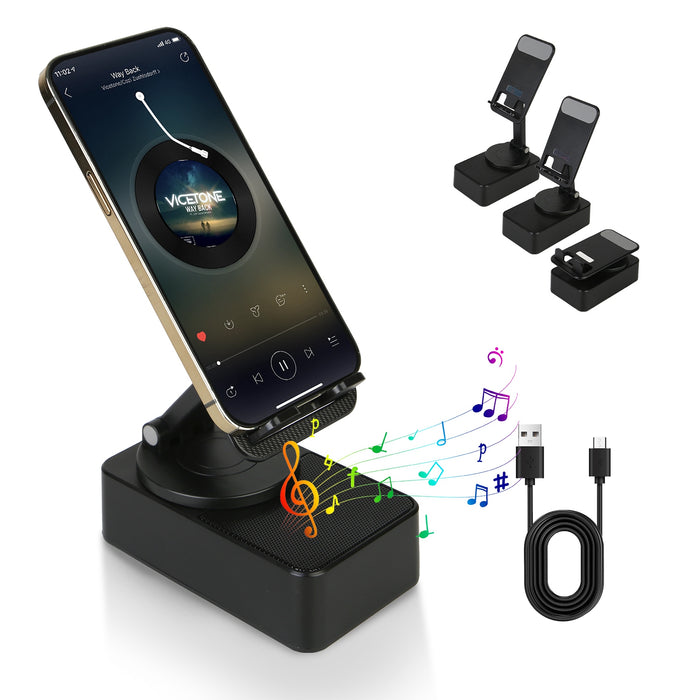 Foldable 360° Stand – Bluetooth Speaker with 5000mAh Battery and LED Light