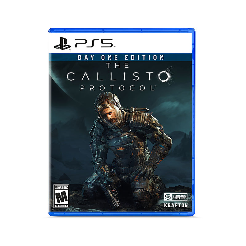 Videojuego The Callisto Protocol para PlayStation 5, ilustración del juego en la portada con personajes y escenarios futuristas.