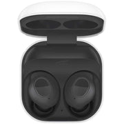 Audífonos Samsung Galaxy Buds FE en color negro, con estuche de carga y diseño inalámbrico para música y llamadas.