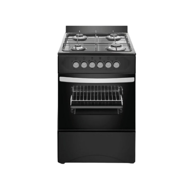 Estufa a gas Ferre F5C40G1 de acero inoxidable con 4 quemadores para uso en el hogar, vista general del producto.