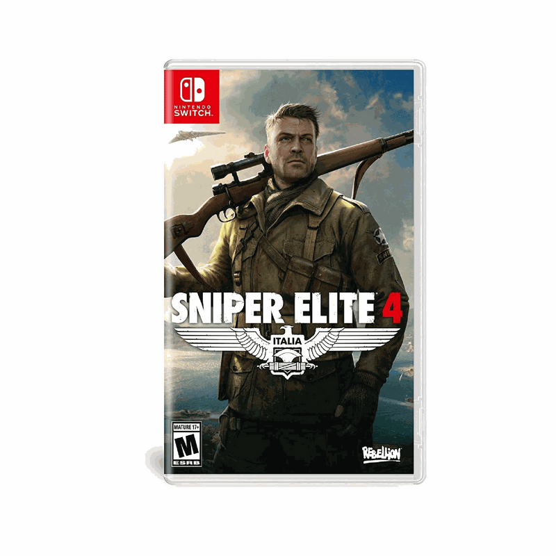 Portada de Sniper Elite 4 juego para Nintendo Switch con acción táctica y gráficos adaptados