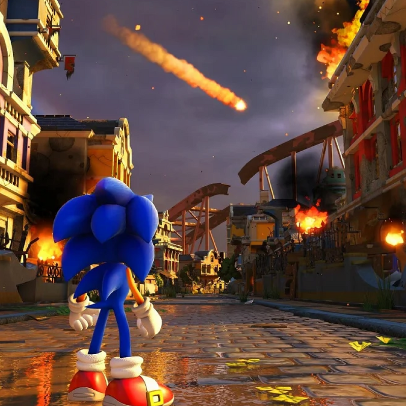 Videojuego Sonic Forces para Nintendo Switch en caja con ilustraciones de Sonic y personajes en la portada.