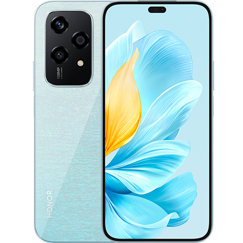 Teléfono Honor 200 Lite con pantalla de 6.7 pulgadas, doble SIM, 256GB de memoria y 8GB de RAM en color negro.