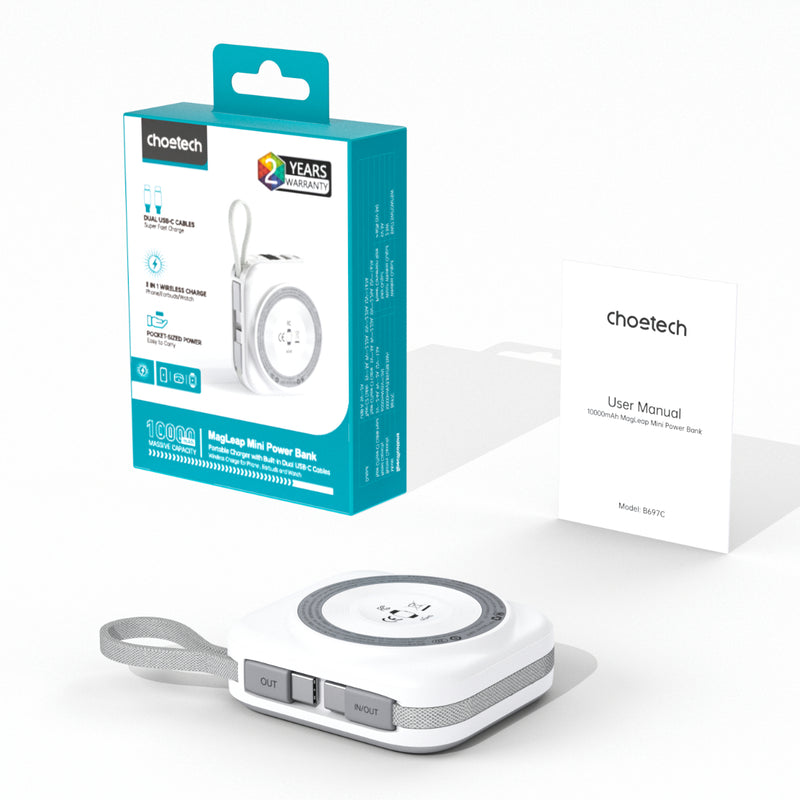 Choetech B697 10000 mAh 22.5W Portable Power Bank with Wireless Charging