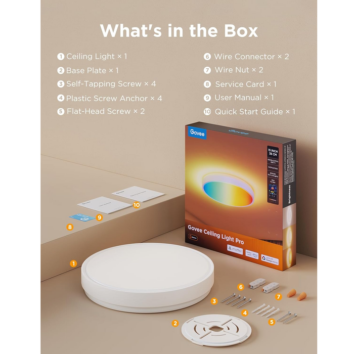 Lámpara de Techo Govee H60A6 15" RGBICWW + RGBICWW Contrc