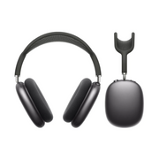 Audífonos Airpods Max genéricos 1:1 de color gris oscuro, con diadema y auriculares grandes, en vista frontal.